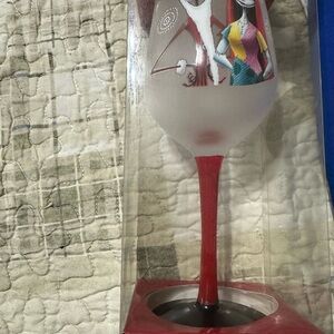 Disney Red and White Wine Glass